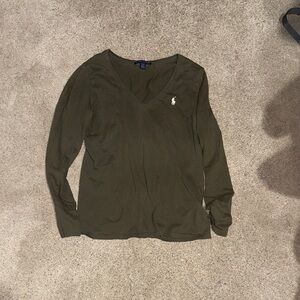 Vintage Ralph Lauren V Neck Long Sleeve Shirt